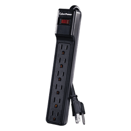 Multicontacto Con Supresor de Picos, Voltaje de Entrada 125 Vca NEMA 5-15P, Con 6 Salidas NEMA 5-15R, 1200 Joules