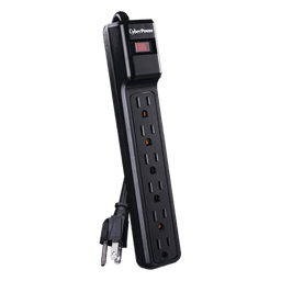 Multicontacto Con Supresor de Picos, Voltaje de Entrada 125 Vca NEMA 5-15P, Con 6 Salidas NEMA 5-15R, 1200 Joules
