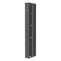 Organizador de Cables Vertical / Doble Frente y Posterior / 45 Unidades / 8 in de Ancho / Acero y ABS / Push-to-Close