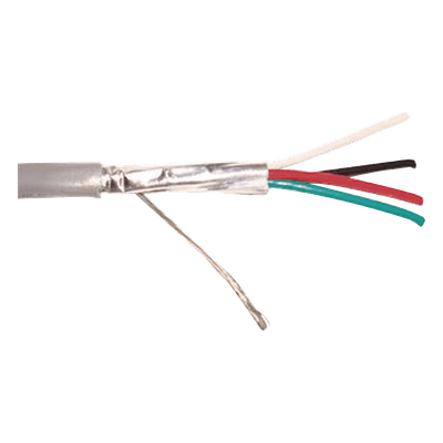 Cable 4 x 18 AWG / Blindado / 305 Metros (1000 Pies) / Riser / UL / Color Gris / Hecho en México