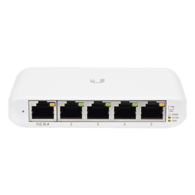 Switch UniFi Administrable Compacto de 5 Puertos 10/100/1000 Mbps, soporta entrada de PoE 802.3af/at