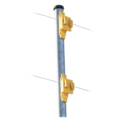 Aislador de Paso Amarillo Reforzado para Cercos Eléctricos / Aislamiento hasta 18 kV / Resistente a Clima Extremo / Polipropileno y Policarbonato
