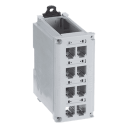 Panel de Parcheo Modular / Riel DIN 35 mm / 8 Puertos Mini-Com / UL94V-0 / -10 a 60°C / Gris