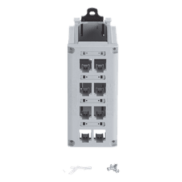 Panel de Parcheo Modular / Riel DIN 35 mm (1.38 pulgadas) / 8 Puertos Mini-Com / Blindado / Gris