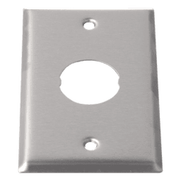 Placa de Pared Industrial / 1 Puerto / Acero Inoxidable / Montaje Vertical / Superficie Plana