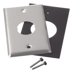 Placa de Pared Industrial / 1 Puerto / Acero Inoxidable / Montaje Vertical / Superficie Plana