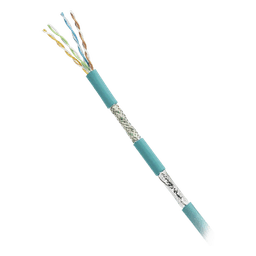 Bobina de Cable Blindado SF/UTP Categoría 5e de 4 Pares, Uso Industrial con Resistencia al Aceite y Rayos UV, Multifilar 24/7 (Flexible), Color Azul Cerceta, Bobina de 305 Metros (1000 Pies)