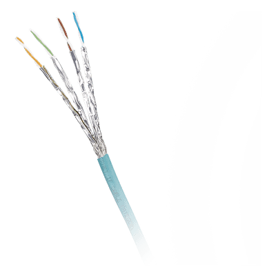Bobina de Cable Blindado S/FTP / Cat 6A / Multifilar 24 AWG / Resistente Aceite-UV-Abrasión / PUR Ignífugo / 500 m (1640 pies)