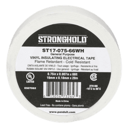 Cinta Aislante Eléctrica / PVC 0.18 mm / 19 mm x 20.12 m (66 ft) / 600V / UL 510 / -10°C a 80°C / Interior-Exterior