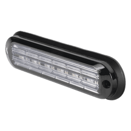 Luz Auxiliar Ultra Brillante  IP67 de 6 LEDs, Color Rojo, con mica transparente y bisel negro