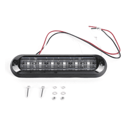 Luz Auxiliar Ultra Brillante  IP67 de 6 LEDs, Color Rojo, con mica transparente y bisel negro