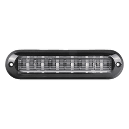 Luz Auxiliar Ultra Brillante IP67 de 6 LEDs, Color Claro, con mica transparente y bisel negro