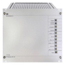 Interfaz IP de Audio / 8 Relés IN/OUT / Audio Bidireccional / Memoria 6 GB / Control Modbus y Webservice / Prioridad de Avisos