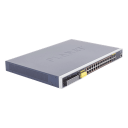 Switch PoE Industrial Capa 3 / 24 Puertos Gigabit 802.3af/at / 4 SFP Compartidos 100/1000X / Rango de Temperatura -40 ~ 75°C / Gestión Avanzada / Anillo Redundante