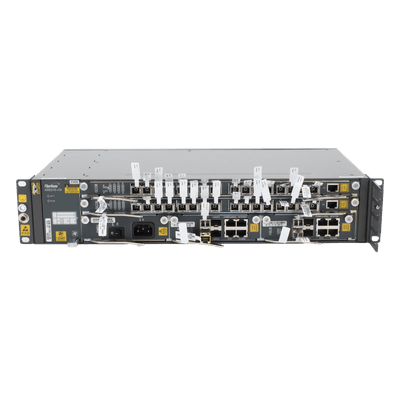 OLT Carrier Class Modular GPON, 2 Ranuras, Incluye 2 Tarjetas de Servicio de 16 puertos GPON, (32 Modulos GPON C+ Incluidos) 1 Fuente de CA, 2 UR, Incluye Instalación de software UNM2000, (Interoperabilidad con ONU´s de Terceros sin Costo)