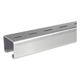 Unicanal Perforado / 4 x 4 cm / Calibre 16 / 3 m (9.8 ft) / Pregalvanizado Electrolítico / 1.5 mm Espesor
