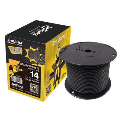 Cable Eléctrico THW-LS / 14 AWG / 19 Hilos / 90 °C Seco / 75 °C Mojado / Bobina 100 m (328 ft)