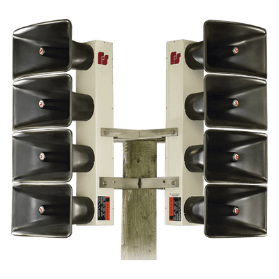 Altavoz de Arreglo Direccional DSA6 / 6 Bocinas de 100 W / 600 Watts Totales / 121 dB(C) a 100 ft (30.5 m) / Alcance 3400 ft (1036 m) a 70 dB(C) / Proyectores de Fibra de Vidrio / Gabinete de Aluminio / 200-2000 Hz / UltraVoice Controller