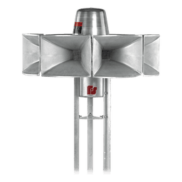 Sirena Electromecánica Eclipse8 / Omnidireccional 360° / 115 dBc a 30.5 m (100 ft) / 3 Señales de Alerta / Alimentación DC 46V / 255 lb (116 kg) / Aluminio 100%