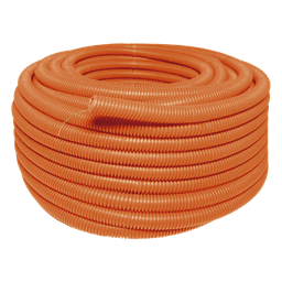 Manguera Poliducto Corrugado Flexible Naranja Reforzado de 3/4" x 50 m Para Instalaciones Eléctricas /Polietileno Alta Densidad HDPE/ Sin guía /Resistente a Intemperie.