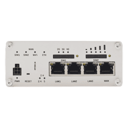 Router Industrial LTE 4.5G Cat 6 / 300 Mbps / WiFi 5 Dual Band / 4 Puertos Gigabit / Doble SIM / GNSS / PoE / -40°C a 75°C