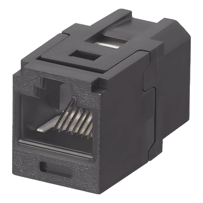 Módulo Acoplador RJ45 / Categoría 6 / Mini-Com / Contactos Chapados en Oro 50 µin / HDBaseT 100 W / -10°C a 65°C