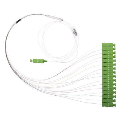 Divisor Óptico PLC / 1x16 / Conectores SC/APC / Pérdida de Inserción 14.2 dB / Longitud de Onda 1260-1650 nm / Rango -40 a 85°C