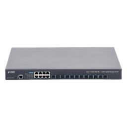 Switch Administrable Capa 3, 12 Puertos SFP de 10G, 8 Puertos 10/100/1000T, Con Alimentación Redundante (2 Fuentes de Alimentación AC).
