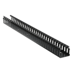 Canaleta Ranurada de PVC / Base Tipo H / 2.17 in Ancho / 1.92 in Alto / 6 ft Largo / Sin Tapa / Negro