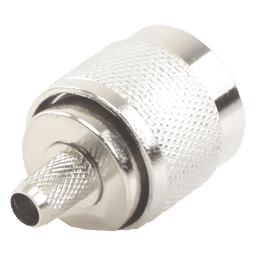 Conector N Macho / Anillo Plegable / 75 Ohm / RG-59 / Níquel-Oro-Teflón / Montaje en Línea