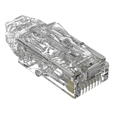 Plug RJ45 / Cat6A / 28 AWG / 50µ Oro / 2500 Ciclos / 3.5-4.8 mm / UL94 V0 / Paquete 100 pzas