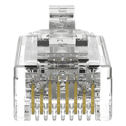 Plug RJ45 / Cat6A / 28 AWG / 50µ Oro / 2500 Ciclos / 3.5-4.8 mm / UL94 V0 / Paquete 100 pzas