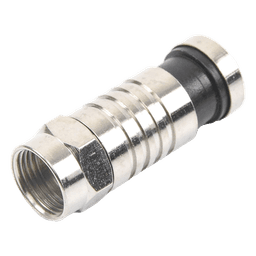 Conector F Macho / Compresión en Línea / Cable RG-59 / Cuerpo Bronce Niquelado / Contacto Oro / Aislante Teflón