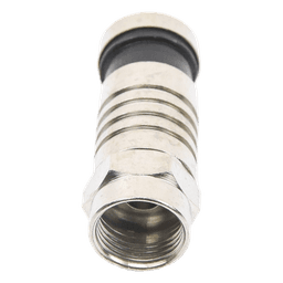 Conector F Macho / Compresión en Línea / Cable RG-59 / Cuerpo Bronce Niquelado / Contacto Oro / Aislante Teflón