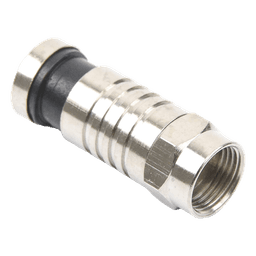 Conector F Macho / Compresión en Línea / Cable RG-59 / Cuerpo Bronce Niquelado / Contacto Oro / Aislante Teflón