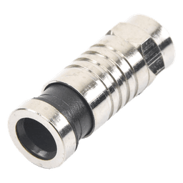 Conector F Macho / Compresión en Línea / Cable RG-59 / Cuerpo Bronce Niquelado / Contacto Oro / Aislante Teflón