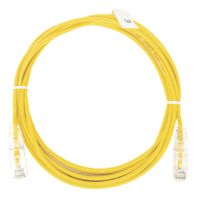 Cable de Parcheo Slim UTP Cat6 / 3 m (9.84 ft) / 28 AWG / Amarillo / 1 Gbps+