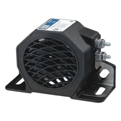 Alarma de reversa vehicular, 12-80 Vcc, 87 dBA