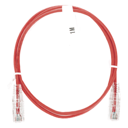 Cable de Parcheo Slim UTP Cat6 / 1 Metro (3.28 Pies) / 28 AWG / Rojo / 1 Gbps