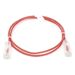 Cable de Parcheo Slim UTP Cat6 / 1 Metro (3.28 Pies) / 28 AWG / Rojo / 1 Gbps