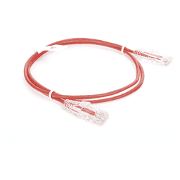 Cable de Parcheo Slim UTP Cat6 / 1 Metro (3.28 Pies) / 28 AWG / Rojo / 1 Gbps