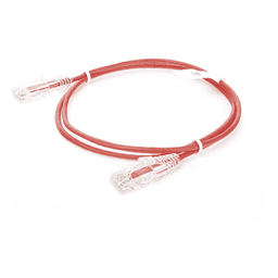 Cable de Parcheo Slim UTP Cat6 / 1 Metro (3.28 Pies) / 28 AWG / Rojo / 1 Gbps