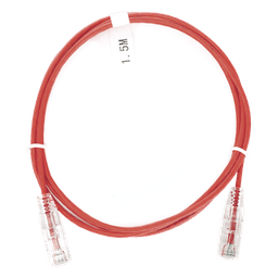Cable de Parcheo Slim UTP / Cat6 / 1.5 m (4.92 ft) / 28 AWG / 1 Gbps / Rojo