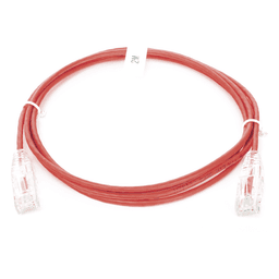 Cable de Parcheo Slim UTP Cat6 / 2 m (6.56 ft) / 28 AWG / RJ45 Chapado en Oro / Rojo