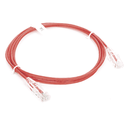 Cable de Parcheo Slim UTP Cat6 / 2 m (6.56 ft) / 28 AWG / RJ45 Chapado en Oro / Rojo