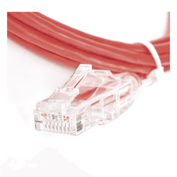 Cable de Parcheo Slim UTP Cat6 / 2 m (6.56 ft) / 28 AWG / RJ45 Chapado en Oro / Rojo