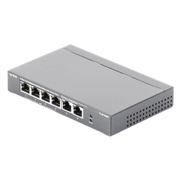 Switch PoE no Administrable de escritorio / 6 puertos 10/100 Mbps / 4 puertos PoE af/at / Presupuesto 67 W / Modo Extensor hasta 250 m / Calidad video prioritaria