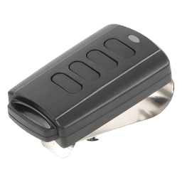 Control Remoto con Clip para Visera / 433.92 MHz / 4 Botones / -10°C a 50°C / Batería 12V Incluida