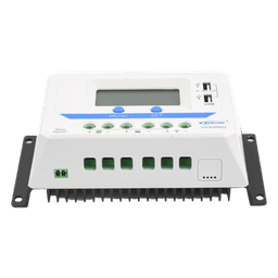 Controlador Solar PWM / 30A / 12/24/36/48V Auto / Tierra Positivo Común / Doble USB 2.4A / Pantalla LCD