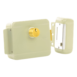 Cerradura Eléctrica / Doble Cerrojo / 12 VCA 2.5 A / Activación por Pulso 2 s / Exterior / Puerta Izquierda